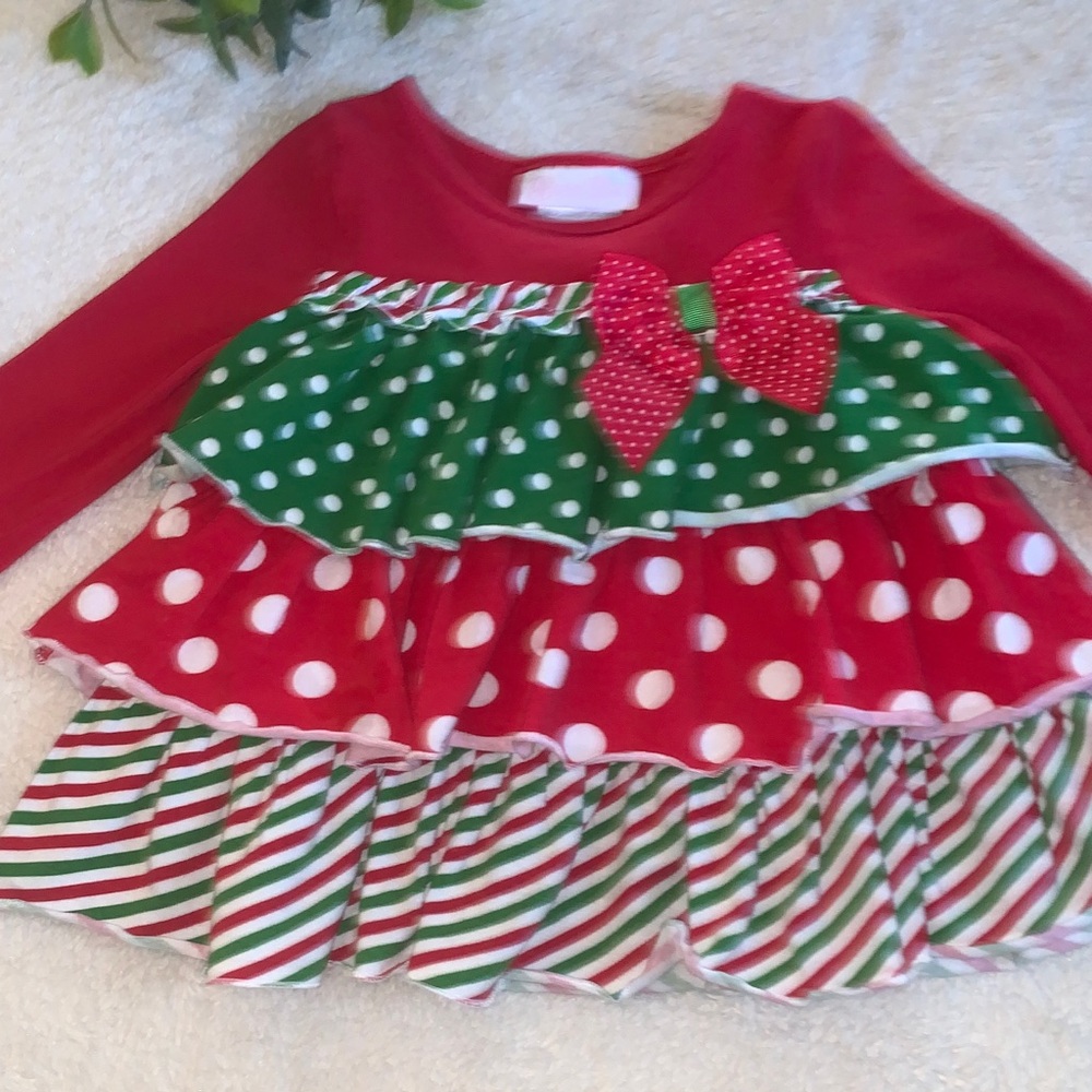 Bonnie Baby Christmas Holiday Tunic Top EUC 24M - Picture 1 of 9